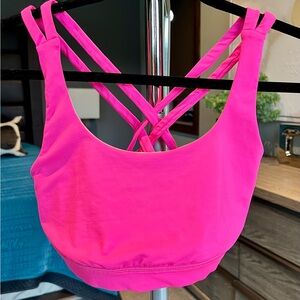 Lululemon ENERGY SPORTS BRA SIZE 8 bright pink